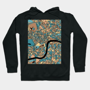 London Map Pattern in Mid Century Pastel Hoodie